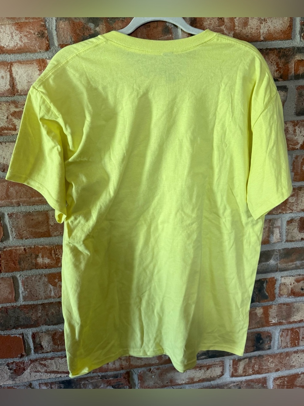 Gildan Yellow Graphic Tee with Flame and Checkered Design - Picture 3 of 7